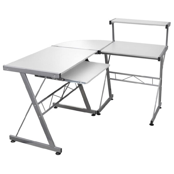 Boulder Wooden Corner Computer Desk In White