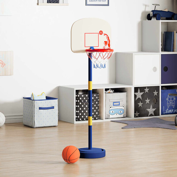 Brevard PE Kids Adjustable Basketball Hoop And Ball Set - Multicolour