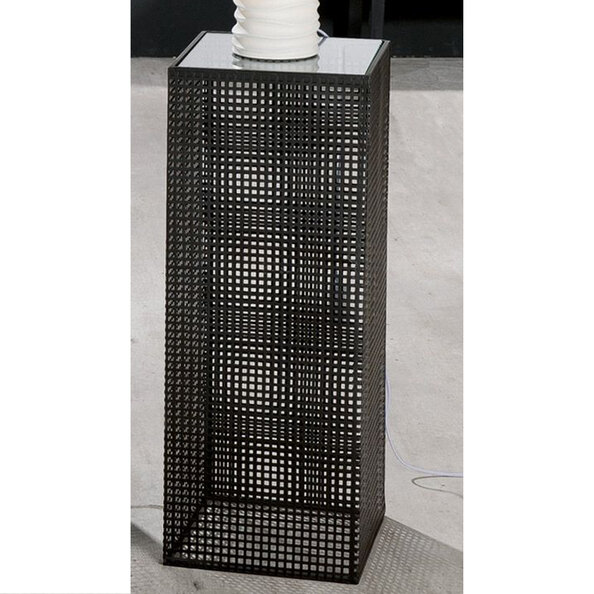 Brockton Small Glass Metal Decorative Pillar In Black