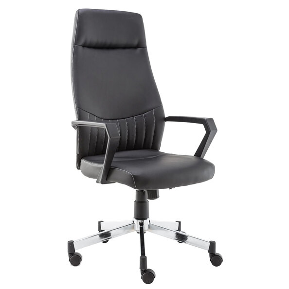 Brook High Back Faux Leather Home And Office Chair In Black