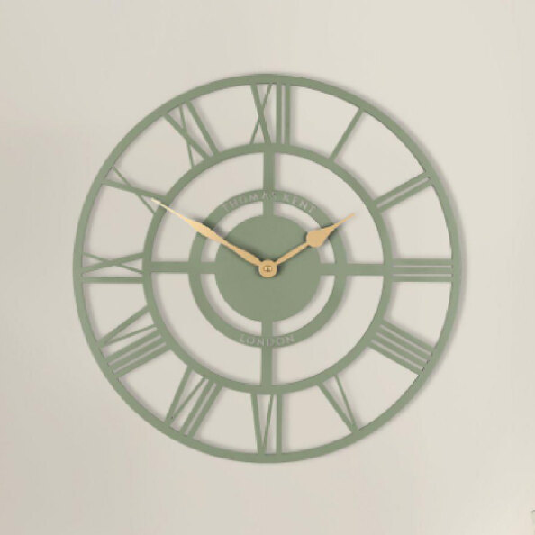 Brossard Wooden Round Wall Clock In Olive