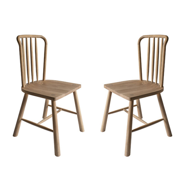 Burbank Oak Wood Dining Chairs In Pair