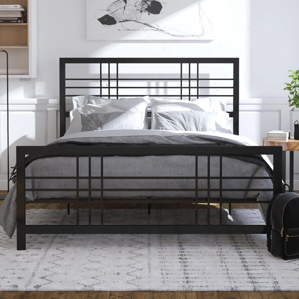 Burma Metal King Size Bed In Black