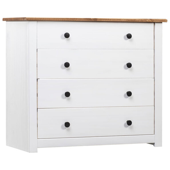 Bury Wooden Chest Of 4 Drawers In White And Brown