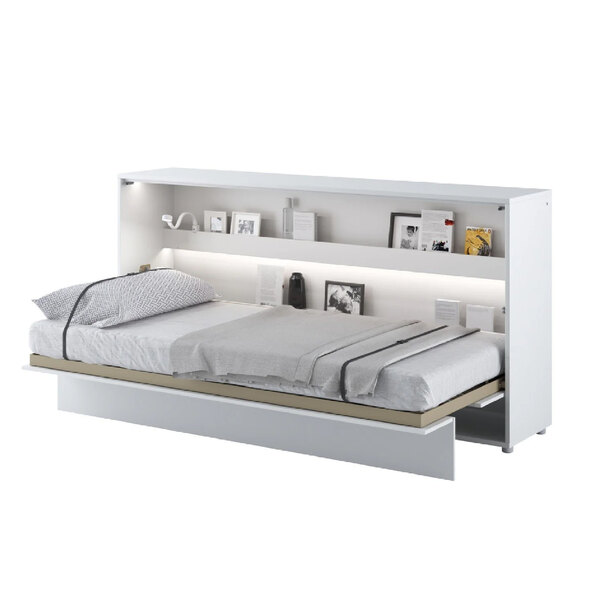 Cadillac Horizontal Wall High Gloss Single Bed In White