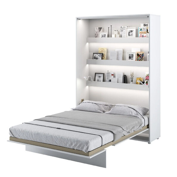 Cadillac Vertical Wall High Gloss Double Bed In White