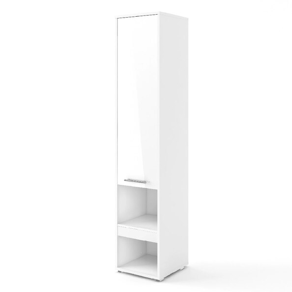 Cadott High Gloss Storage Cabinet Tall With 1 Door In White