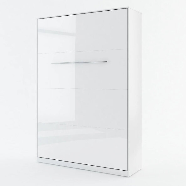 Cadott High Gloss Vertical Wall Double Bed In White