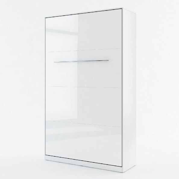 Cadott High Gloss Vertical Wall Small Double Bed In White