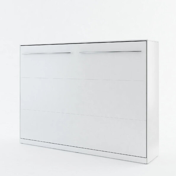 Cadott Wooden Horizontal Wall Double Bed In Matt White