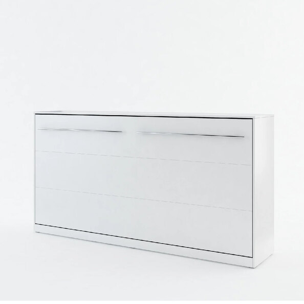 Cadott Wooden Horizontal Wall Single Bed In Matt White
