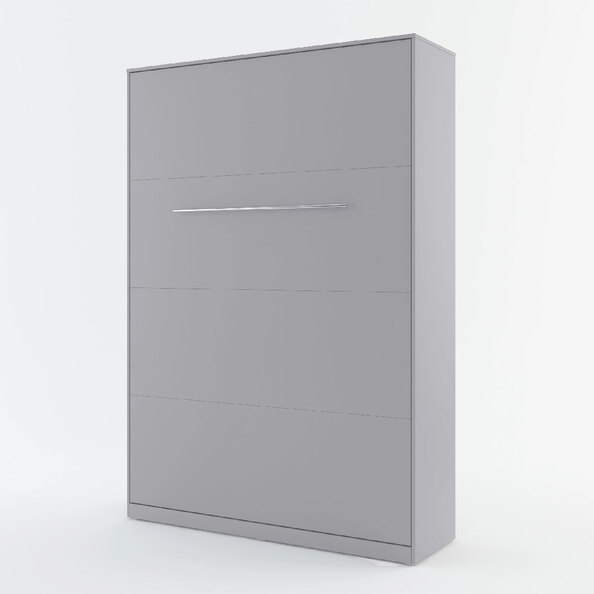 Cadott Wooden Vertical Wall Double Bed In Matt Grey