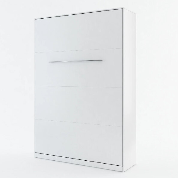 Cadott Wooden Vertical Wall Double Bed In Matt White