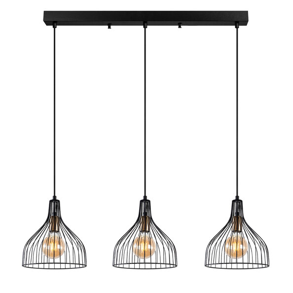 Cafu 3 Light Metal Ceiling Pendant Light in Black and Antique