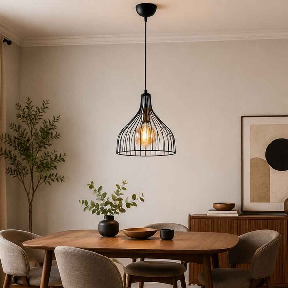 Cafu Metal Ceiling Pendant Light in Black and Antique