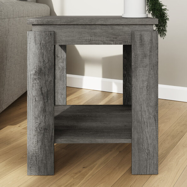 Caister Wooden Lamp Table - Charcoal Grey