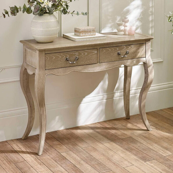 Caitlyn Wooden Console Table in Limed Oak