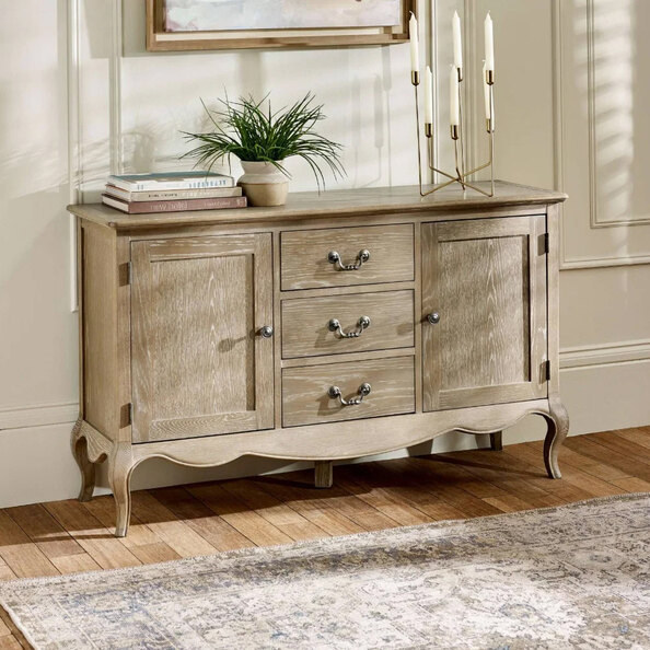 Caitlyn Wooden French Style Sideboard in Limed Oak