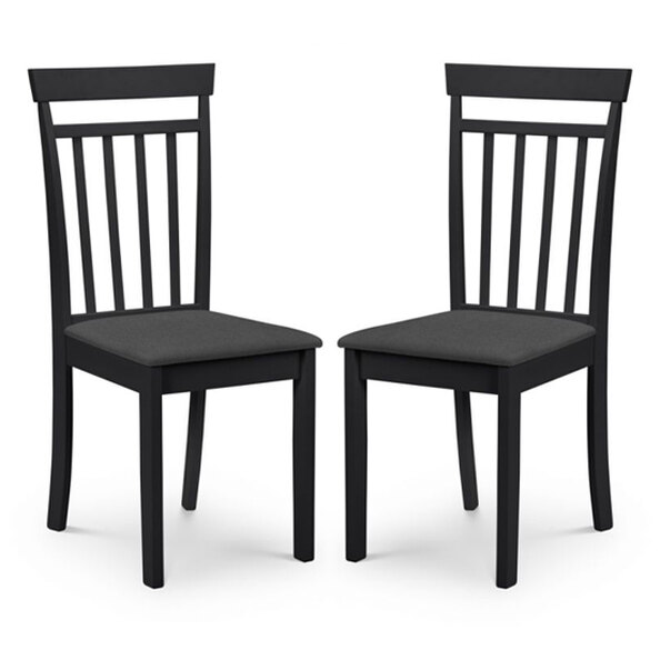 Calista Black Wooden Dining Chairs In Pair