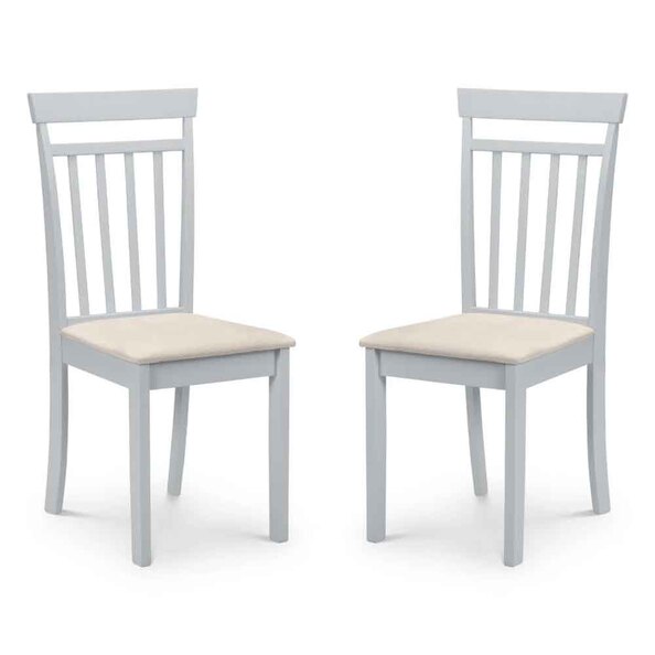 Calista Grey Wooden Dining Chairs in Pair