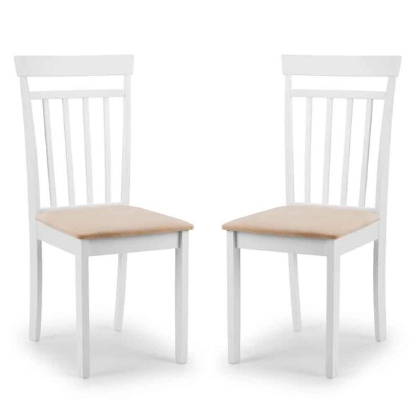 Calista White Wooden Dining Chairs in Pair