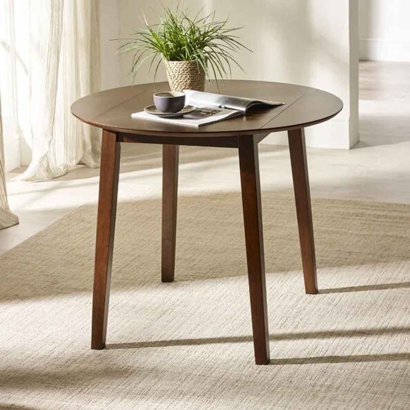 Calista Wooden Dropleaf Dining Table in Walnut