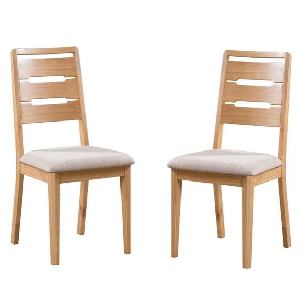 Camber Oak Wooden Dining Chair in Pair