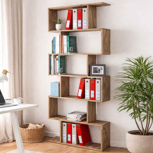 Campbell Wooden Bookcase In Maple Pereire
