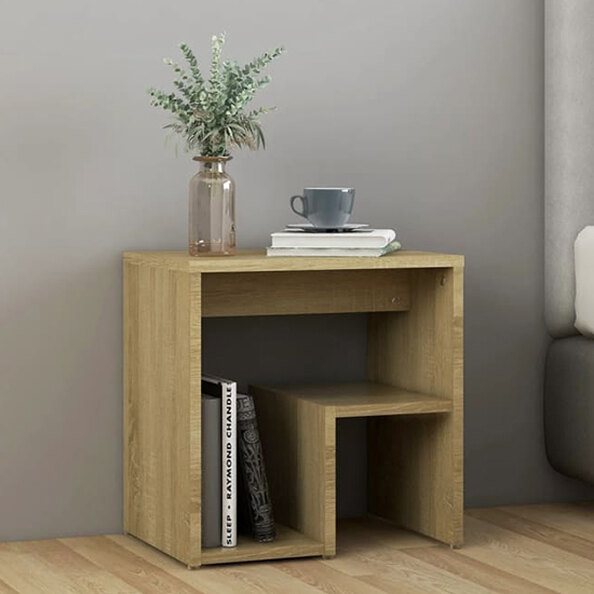 Canaan Wooden Bedside Cabinet In Sonoma Oak