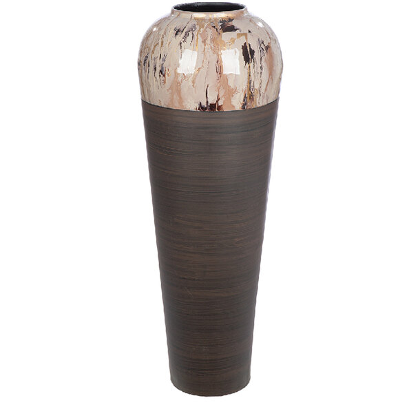 Cancun Small Iron Floor vase In Matt Brown