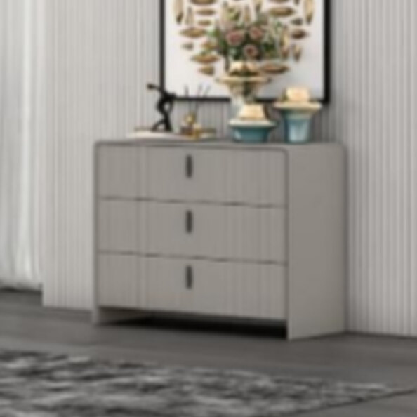 Canton Wooden Chest Of 3 Drawers In Flannel Grey