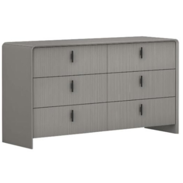 Canton Wooden Chest Of 6 Drawers In Flannel Grey