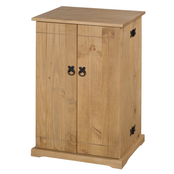 Carlen Wooden CD DVD Rack With 2 Doors In Distressed Oak