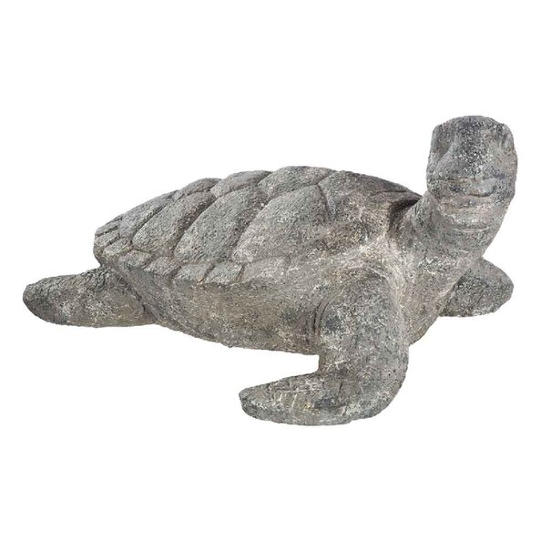 Carnation Magnesia Turtle Sculpture In Grey