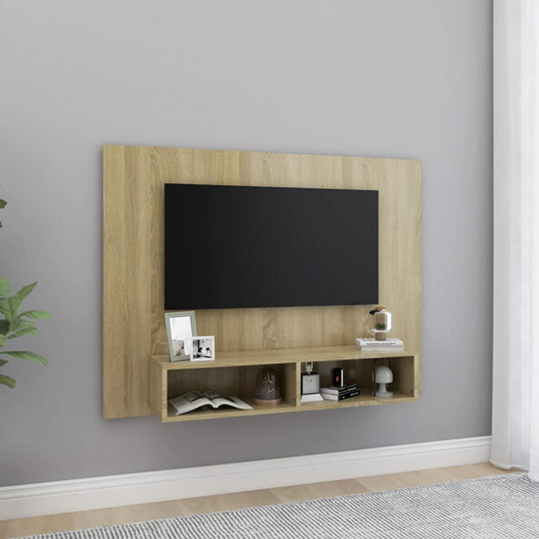 Caron Wooden Wall Entertainment Unit In Sonoma Oak