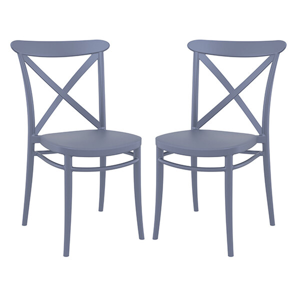 Carson Grey Polypropylene And Glass Fiber Dining Chairs In Pair