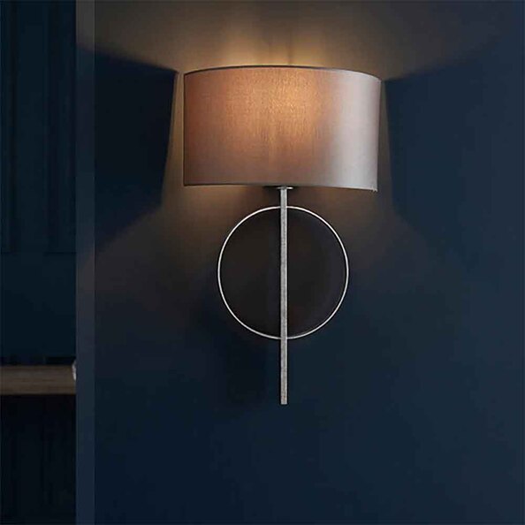 Carson Mink Fabric Wall Light In Silver