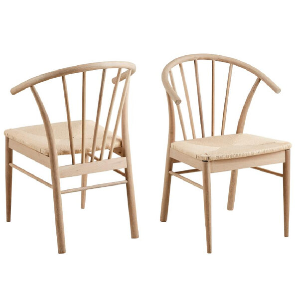 Cassan Off White Wooden Dining Chairs In Pair