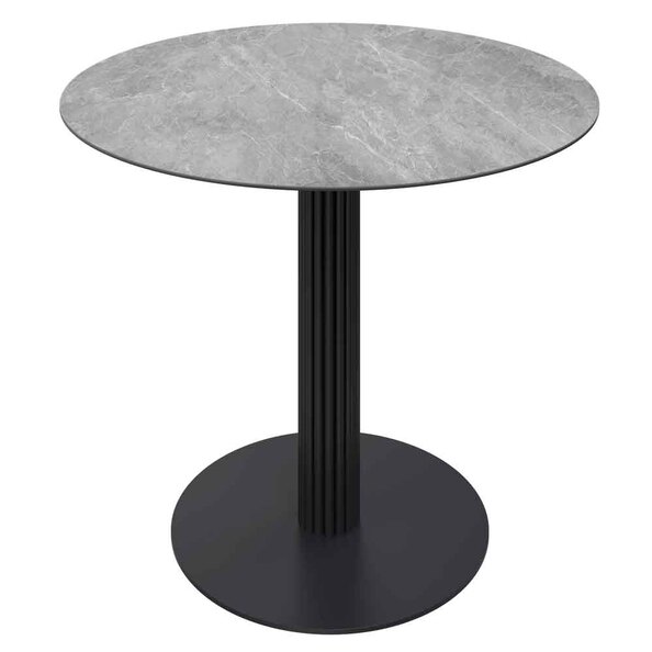 Castle Round Ceramic Top Bistro Table in Light Grey