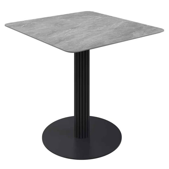 Castle Square Ceramic Top Bistro Table in Light Grey