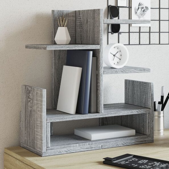 Catskill Wooden Office Desk Organiser In Grey Sonoma