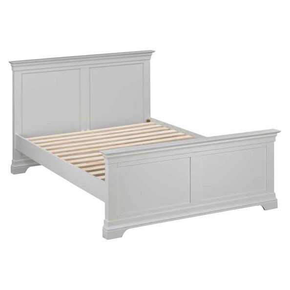 Cavara Wooden High Foot End Double Bed in Pebble Grey
