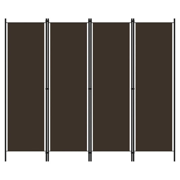 Celina Fabric 4 Panels 200cm x 180cm Room Divider In Brown