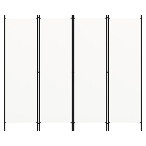Celina Fabric 4 Panels 200cm x 180cm Room Divider In White