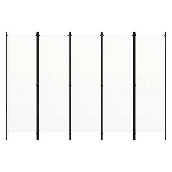 Celina Fabric 5 Panels 250cm x 180cm Room Divider In White
