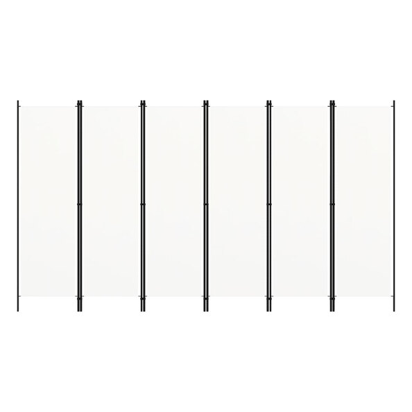 Celina Fabric 6 Panels 300cm x 180cm Room Divider In White