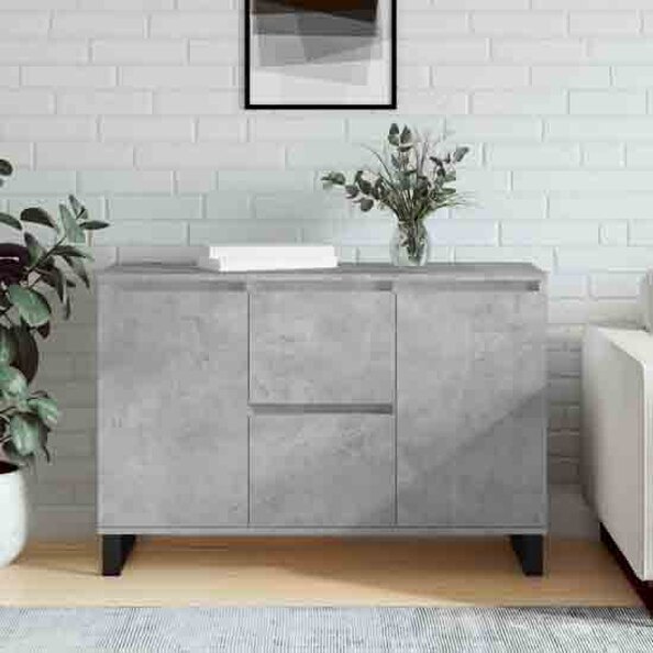Celina Wooden Sideboard With 2 Doors 2 Drawers In Concrete Grey