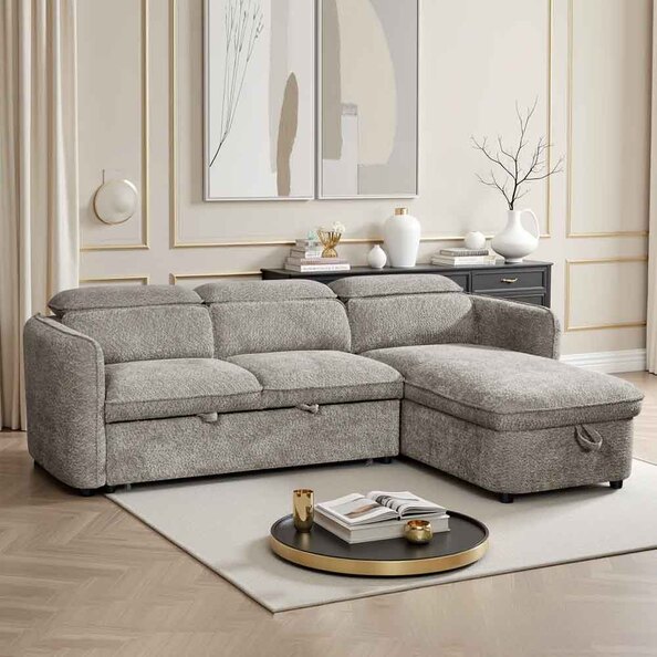 Celmora Fabric Universal Corner Sofabed in Grey