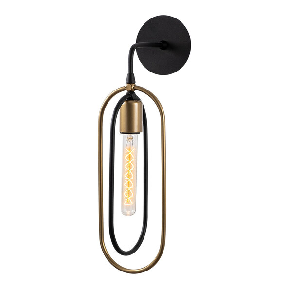 Cerco Metal Wall Light in Black and Gold
