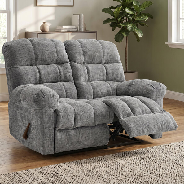 Cerritos Fabric Manual Recliner 2 Seater Sofa in Graphite